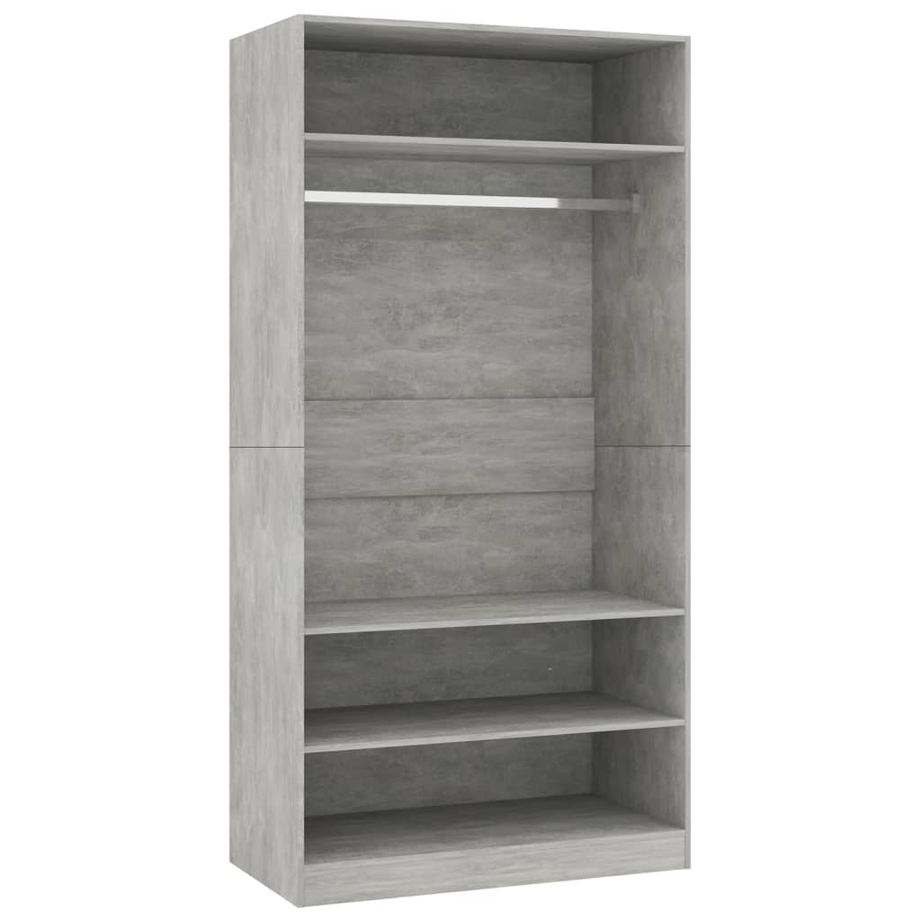 vidaXL Șifonier, gri beton, 100x50x200 cm, PAL vidaXL Șifonier, gri beton, 100x50x200 cm, PAL