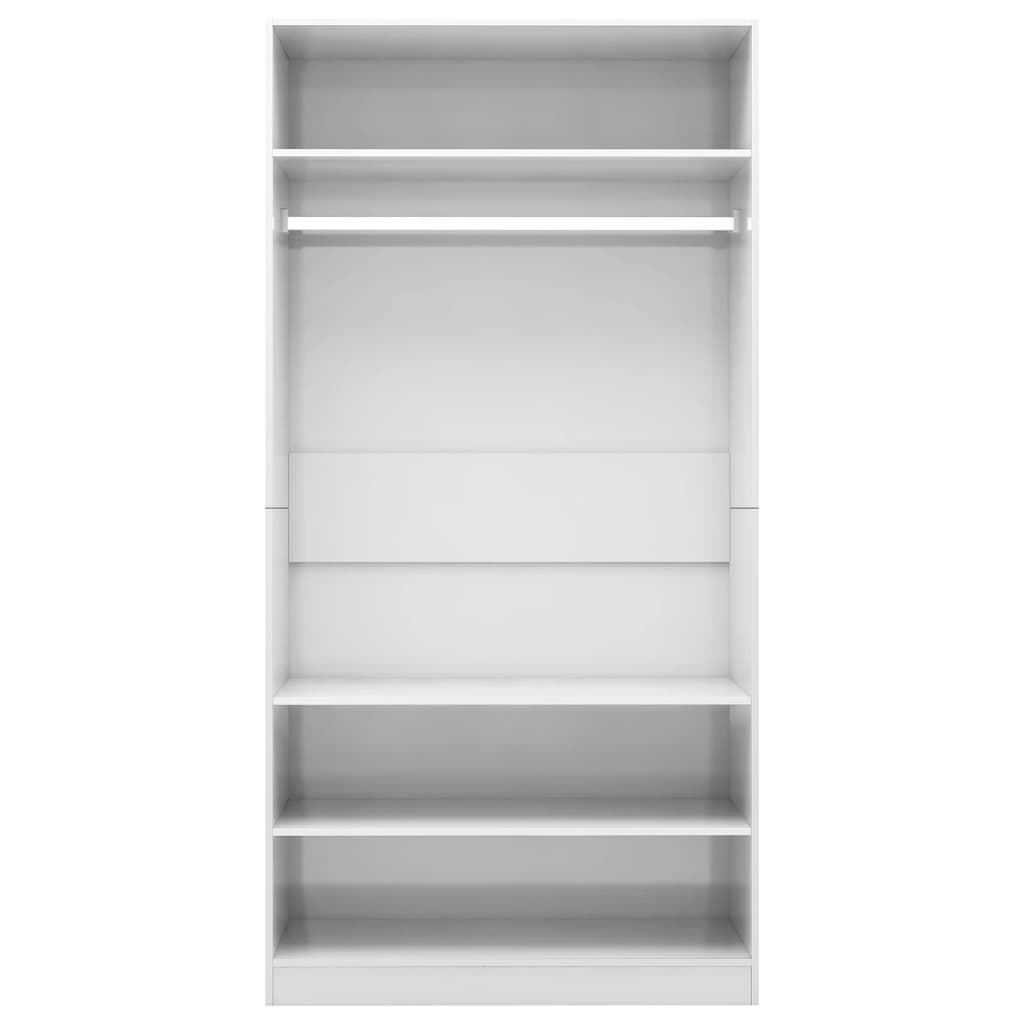 vidaXL Șifonier, alb extralucios, 100x50x200 cm, lemn prelucrat