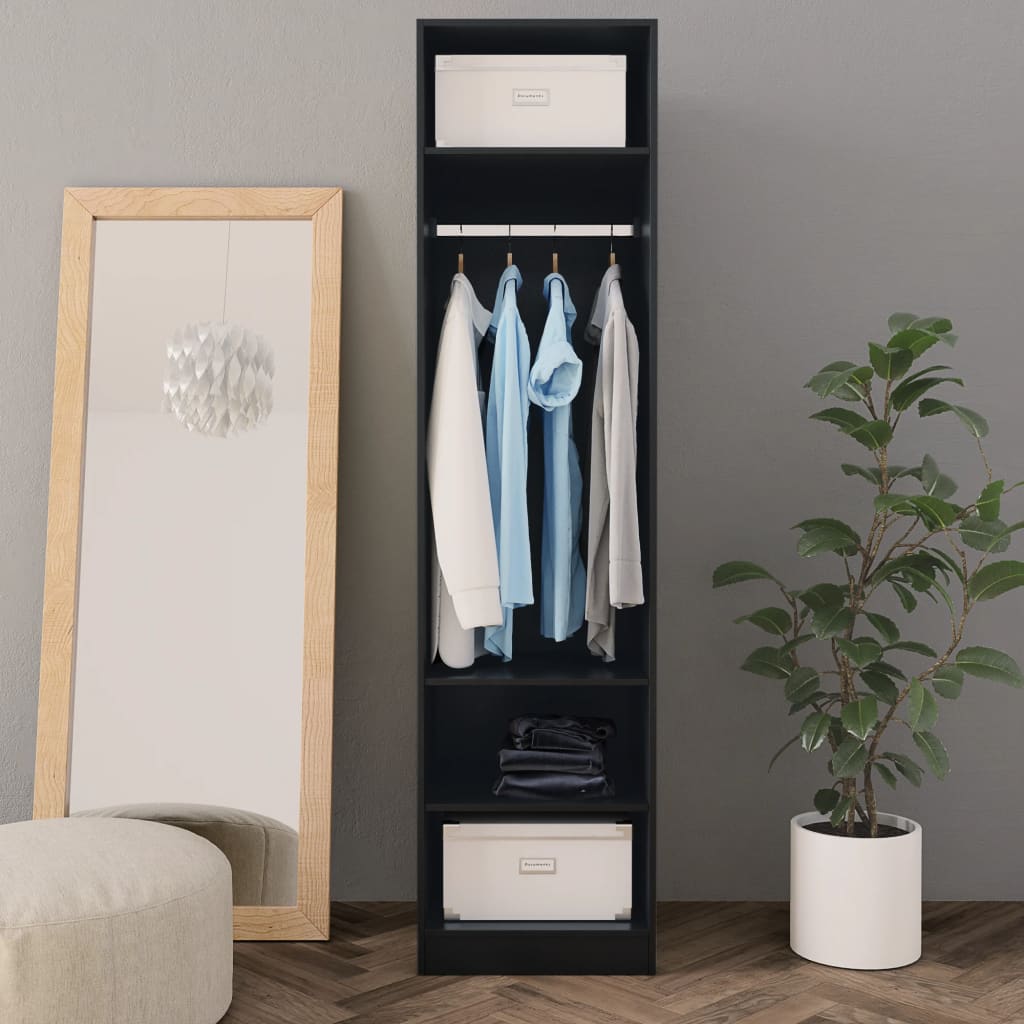 vidaXL Șifonier, negru, 50x50x200 cm, lemn prelucrat vidaXL Șifonier, negru, 50x50x200 cm, lemn prelucrat