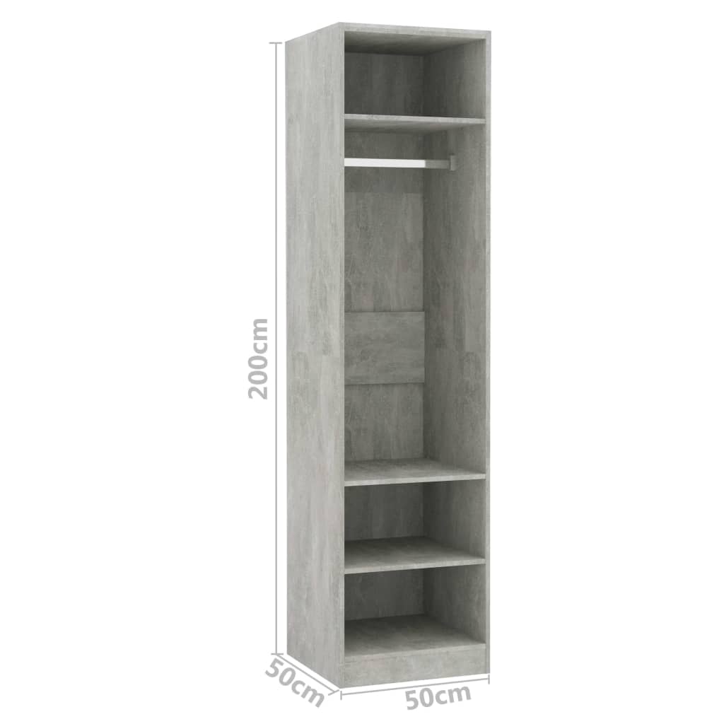 vidaXL Șifonier, gri beton, 50x50x200 cm, lemn prelucrat vidaXL Șifonier, gri beton, 50x50x200 cm, lemn prelucrat