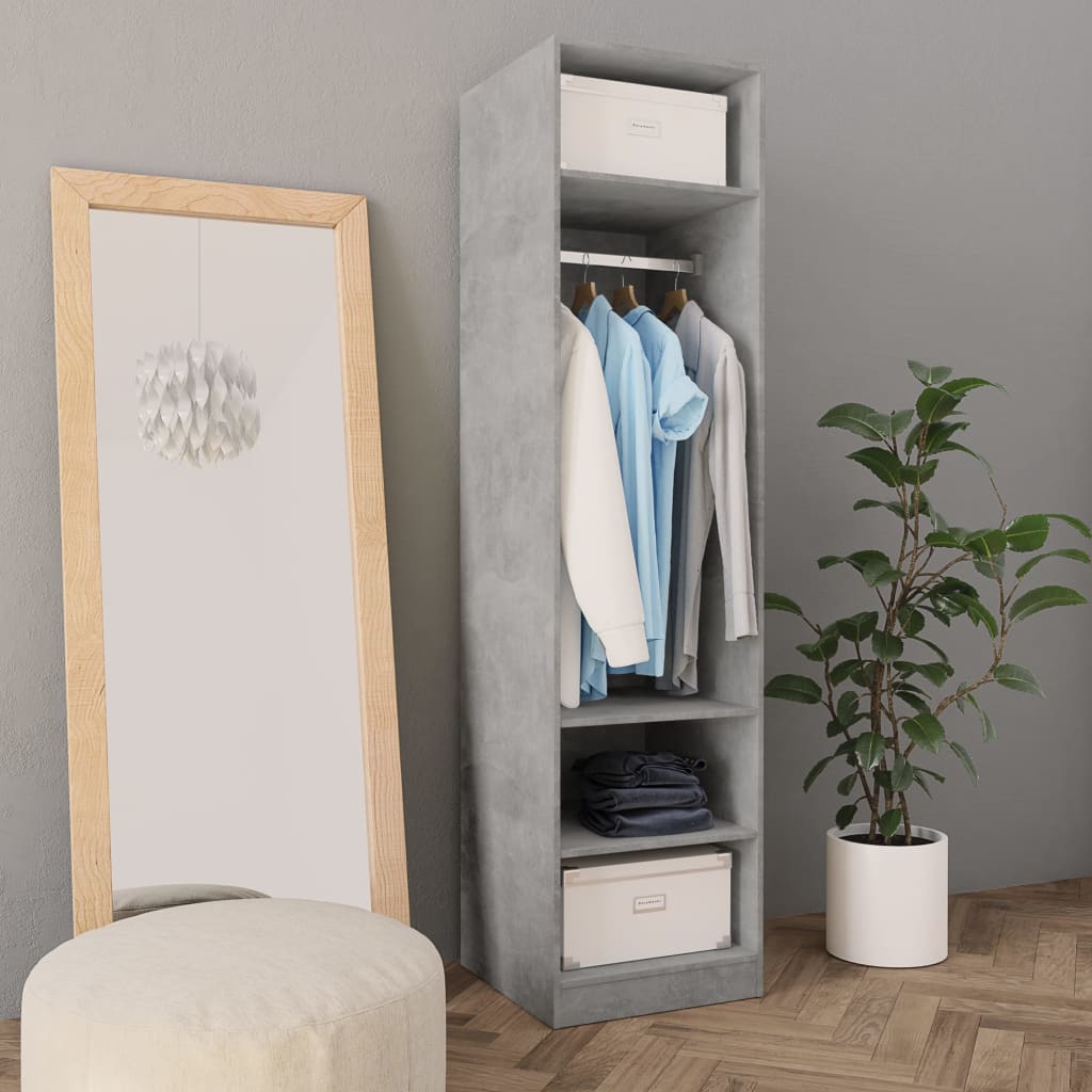vidaXL Șifonier, gri beton, 50x50x200 cm, lemn prelucrat vidaXL Șifonier, gri beton, 50x50x200 cm, lemn prelucrat