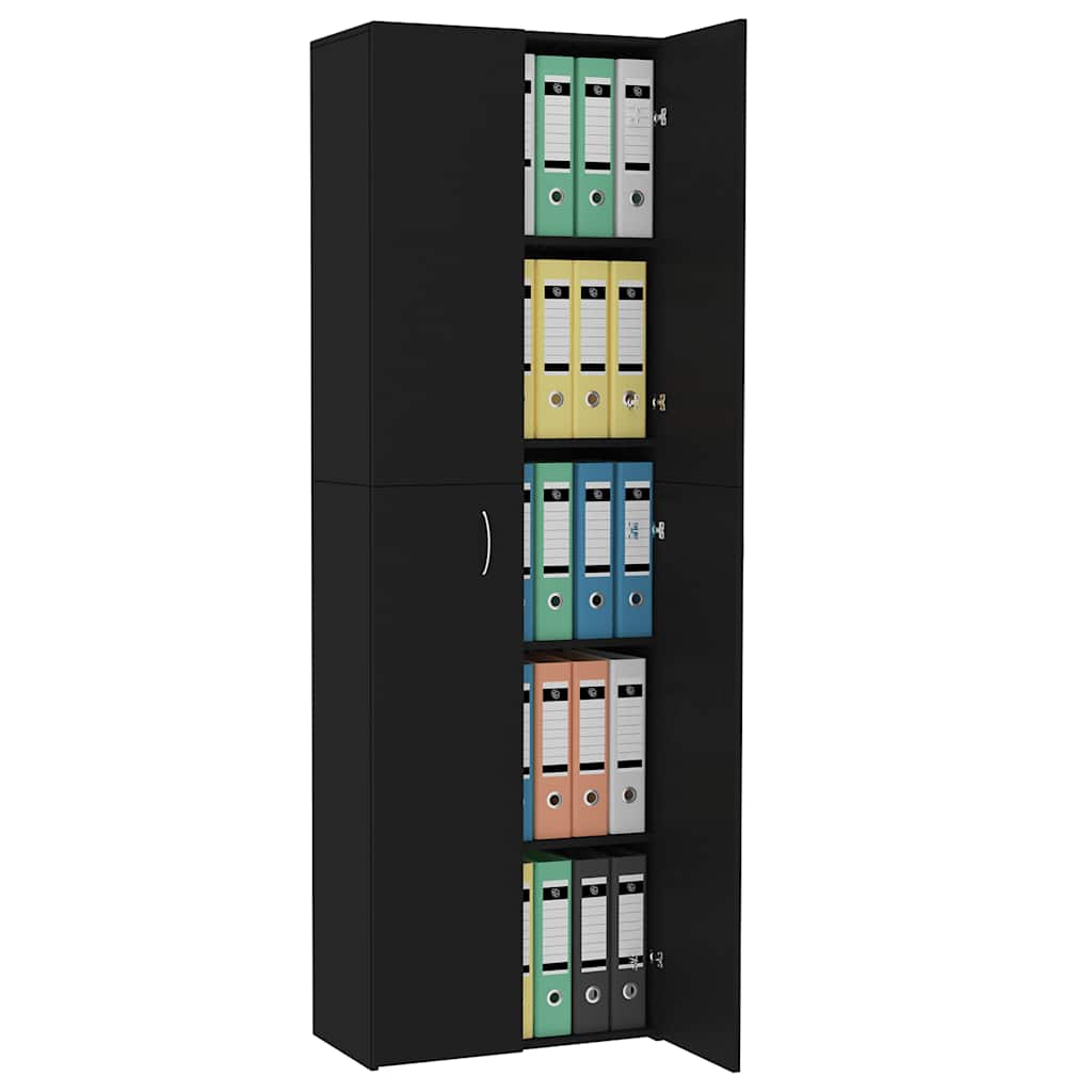 vidaXL Dulap de birou, negru, 60x32x190 cm, lemn prelucrat vidaXL Dulap de birou, negru, 60x32x190 cm, lemn prelucrat