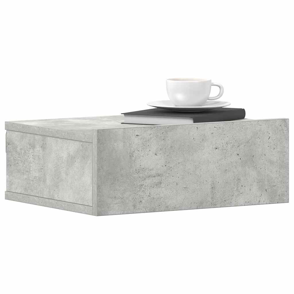 vidaXL Noptieră suspendată, gri beton, 40x30x15 cm, lemn prelucrat