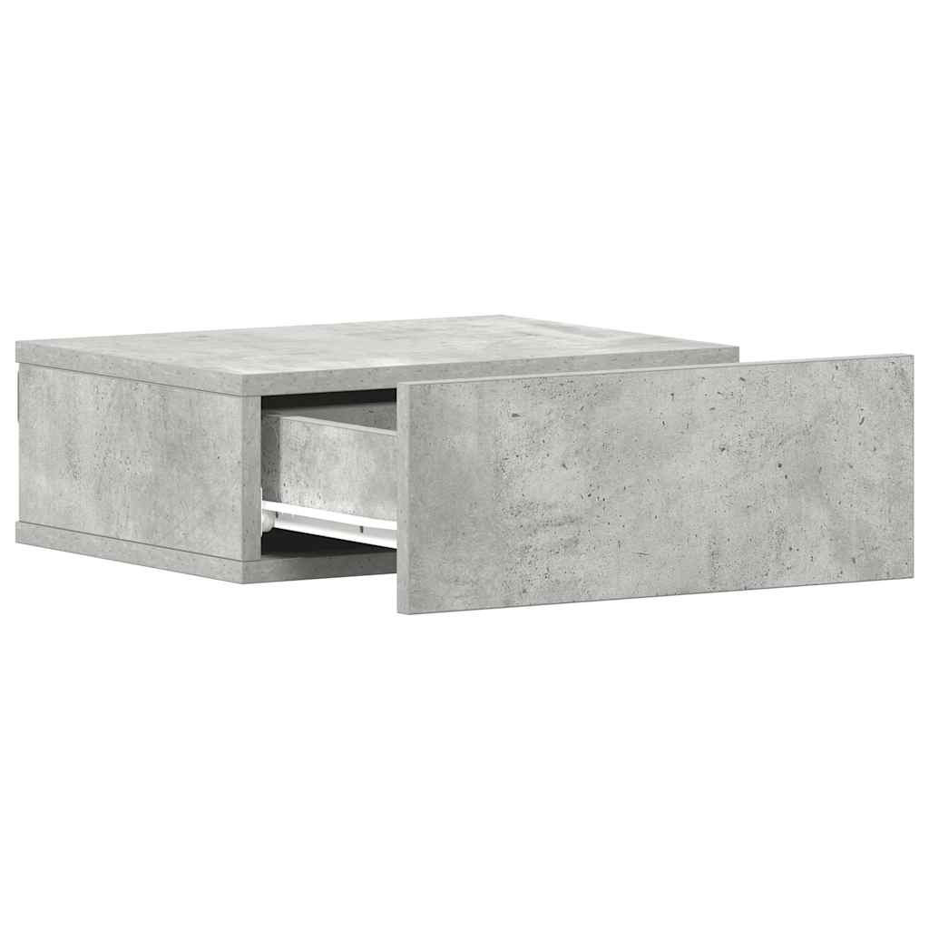 vidaXL Noptieră suspendată, gri beton, 40x30x15 cm, lemn prelucrat
