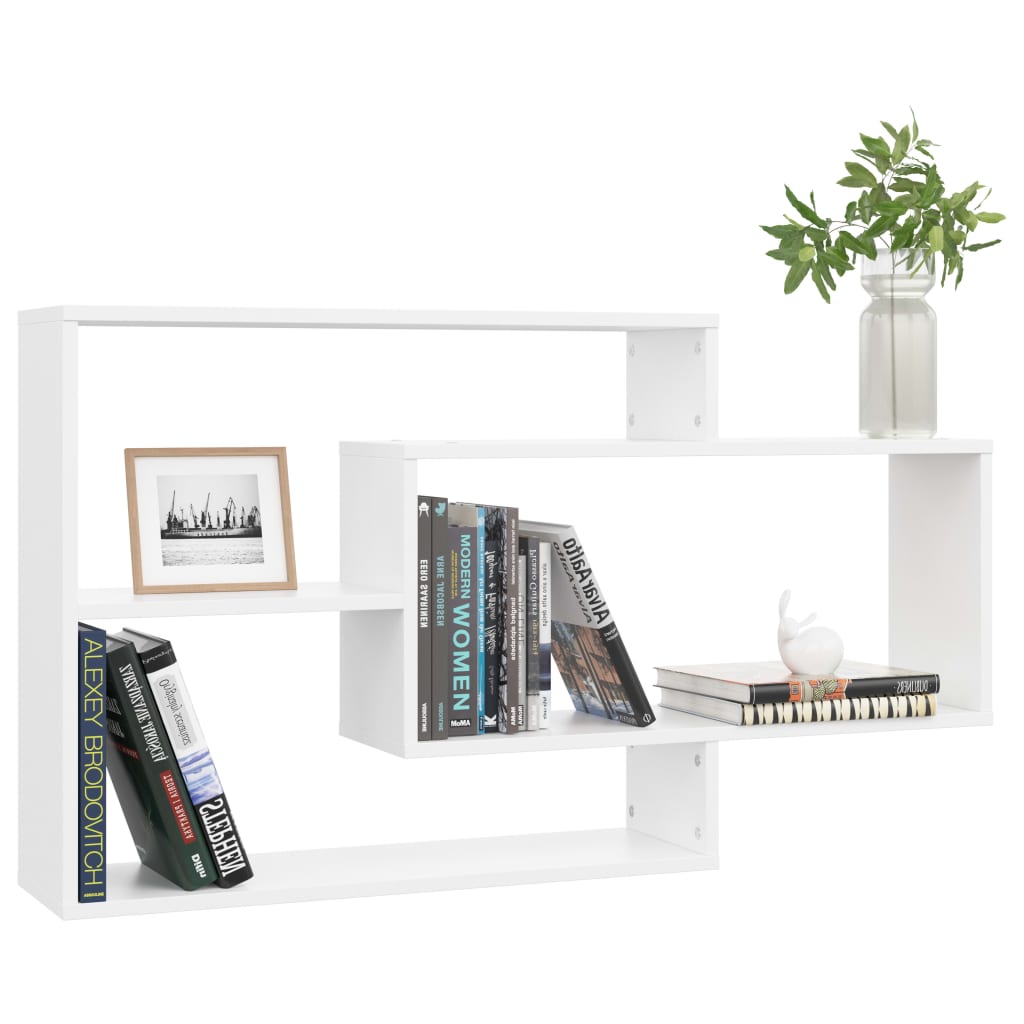vidaXL Rafturi de perete, alb, 104x20x58,5 cm, lemn prelucrat vidaXL Rafturi de perete, alb, 104x20x58,5 cm, lemn prelucrat