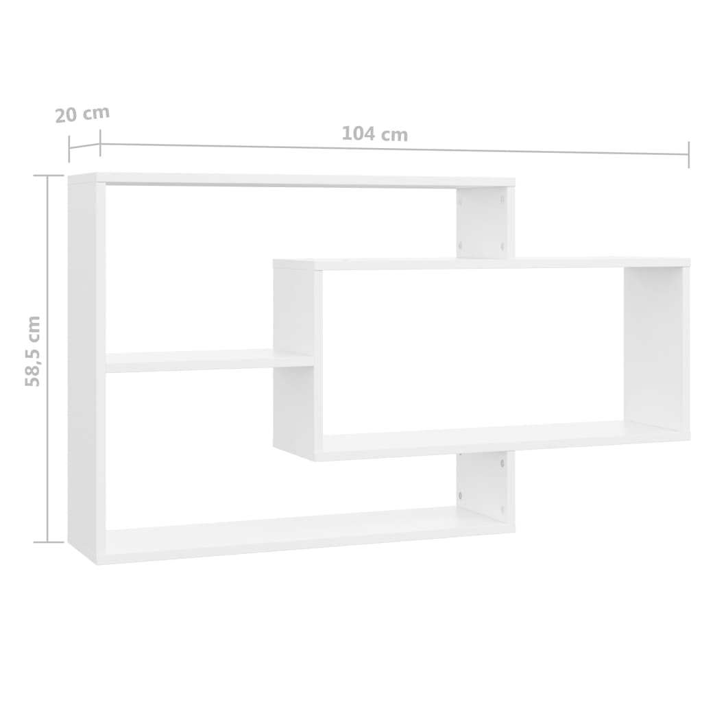 vidaXL Rafturi de perete, alb, 104x20x58,5 cm, lemn prelucrat vidaXL Rafturi de perete, alb, 104x20x58,5 cm, lemn prelucrat