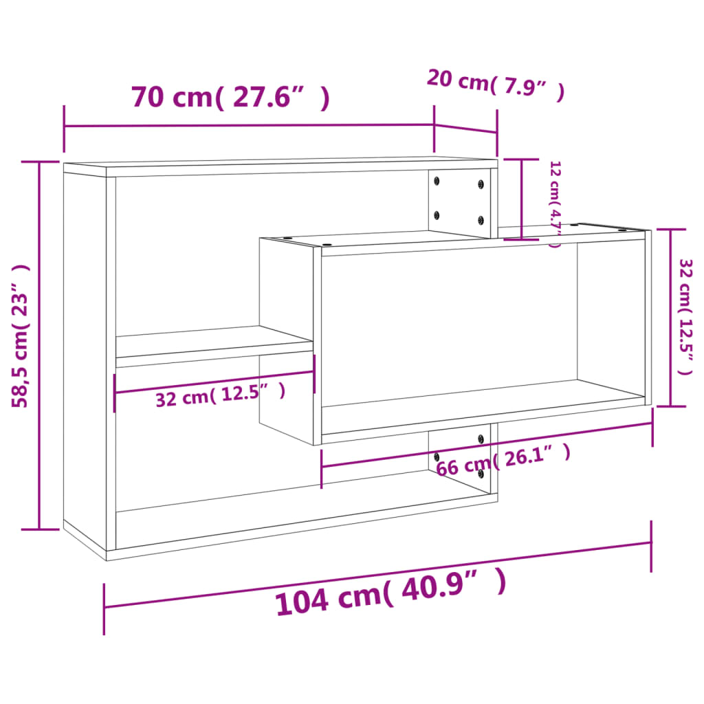 vidaXL Rafturi de perete, gri beton, 104x20x58,5 cm, lemn prelucrat vidaXL Rafturi de perete, gri beton, 104x20x58,5 cm, lemn prelucrat