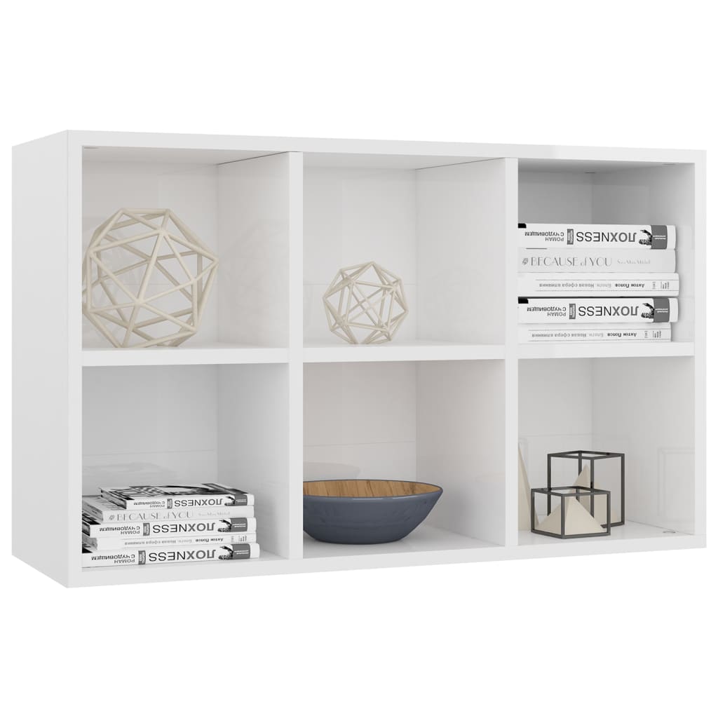 vidaXL Bibliotecă/Servantă, alb extralucios, 66x30x98 cm, PAL vidaXL Bibliotecă/Servantă, alb extralucios, 66x30x98 cm, PAL