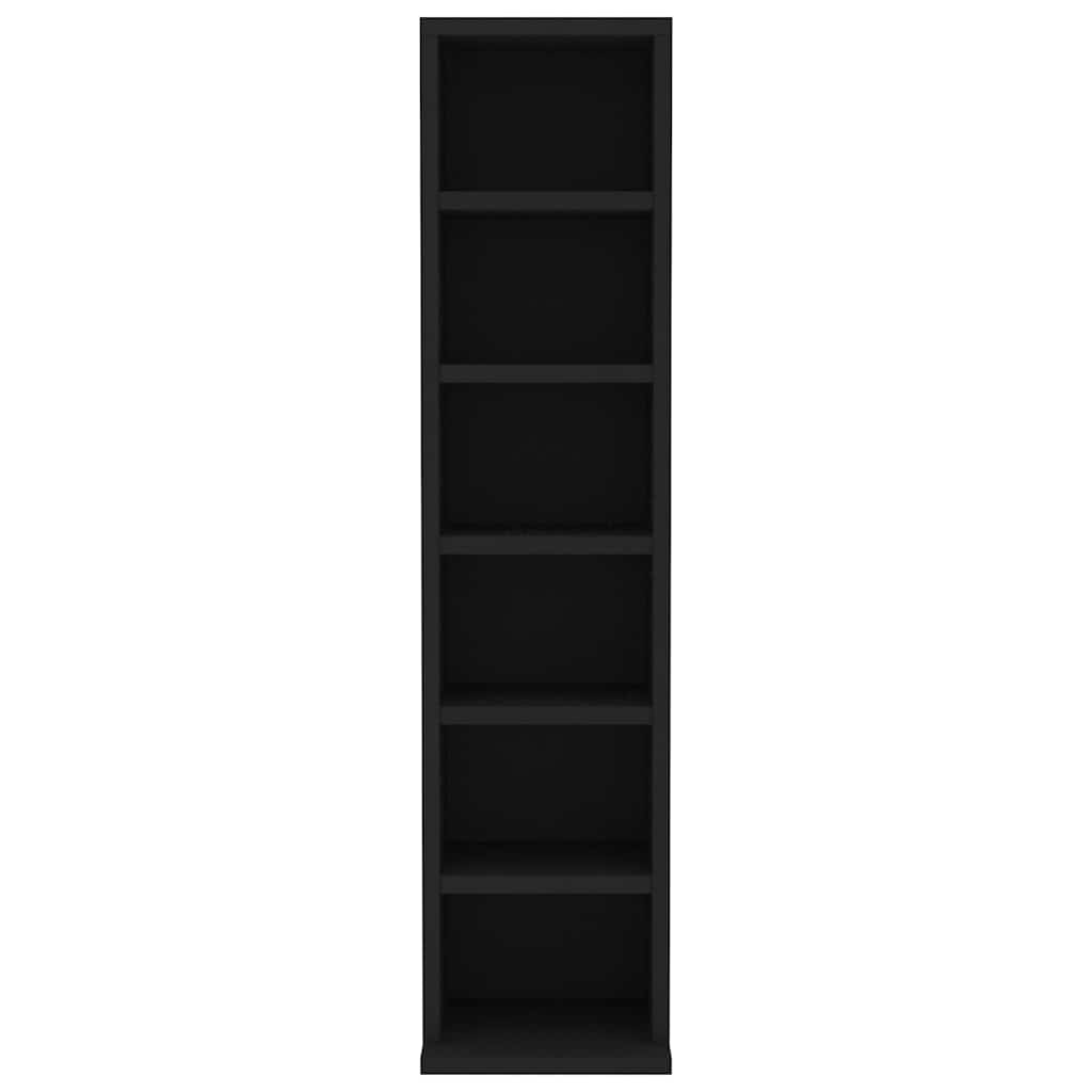 vidaXL Dulap CD-uri, negru, 21x20x88 cm, lemn compozit