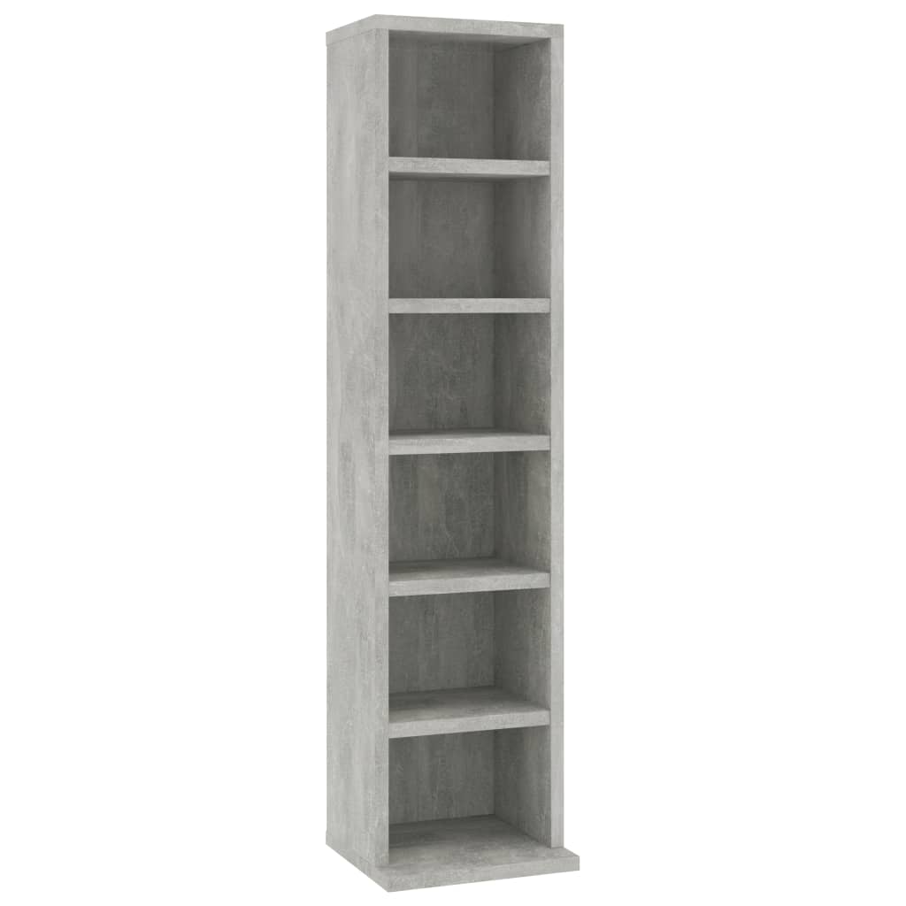 vidaXL Dulap CD-uri, gri beton, 21x20x88 cm, lemn compozit vidaXL Dulap CD-uri, gri beton, 21x20x88 cm, lemn compozit
