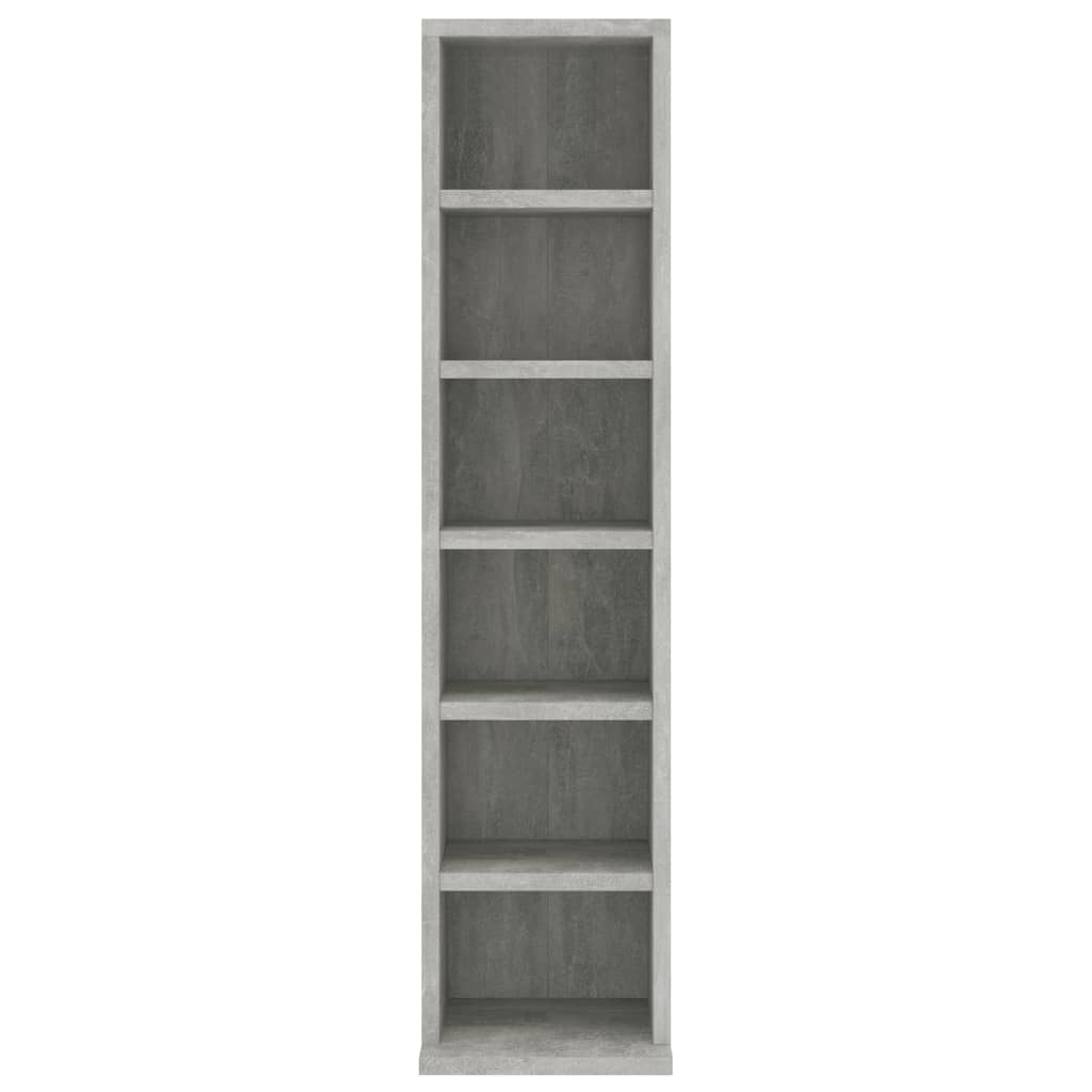 vidaXL Dulap CD-uri, gri beton, 21x20x88 cm, lemn compozit vidaXL Dulap CD-uri, gri beton, 21x20x88 cm, lemn compozit
