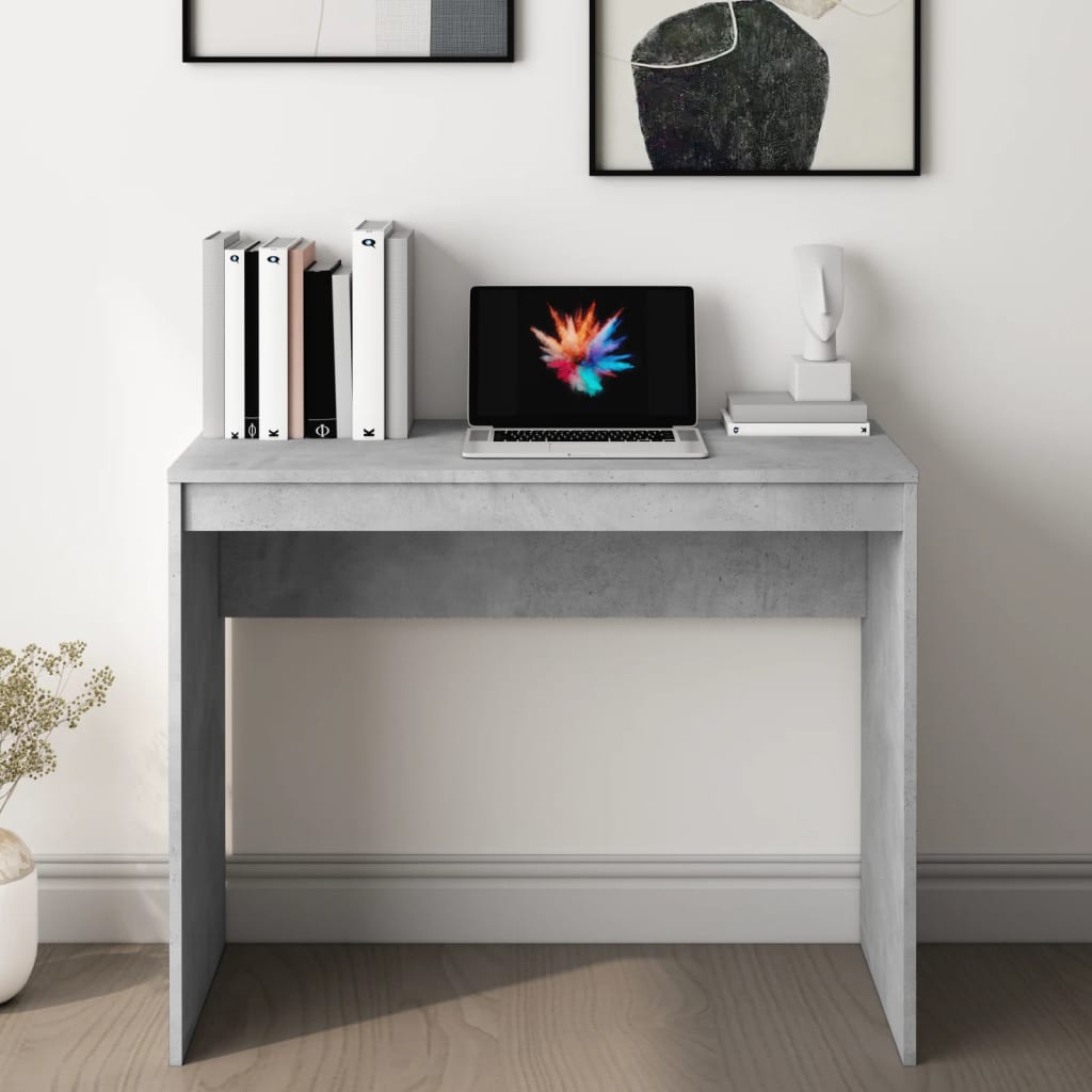 vidaXL Birou, gri beton, 90x40x72 cm, lemn prelucrat