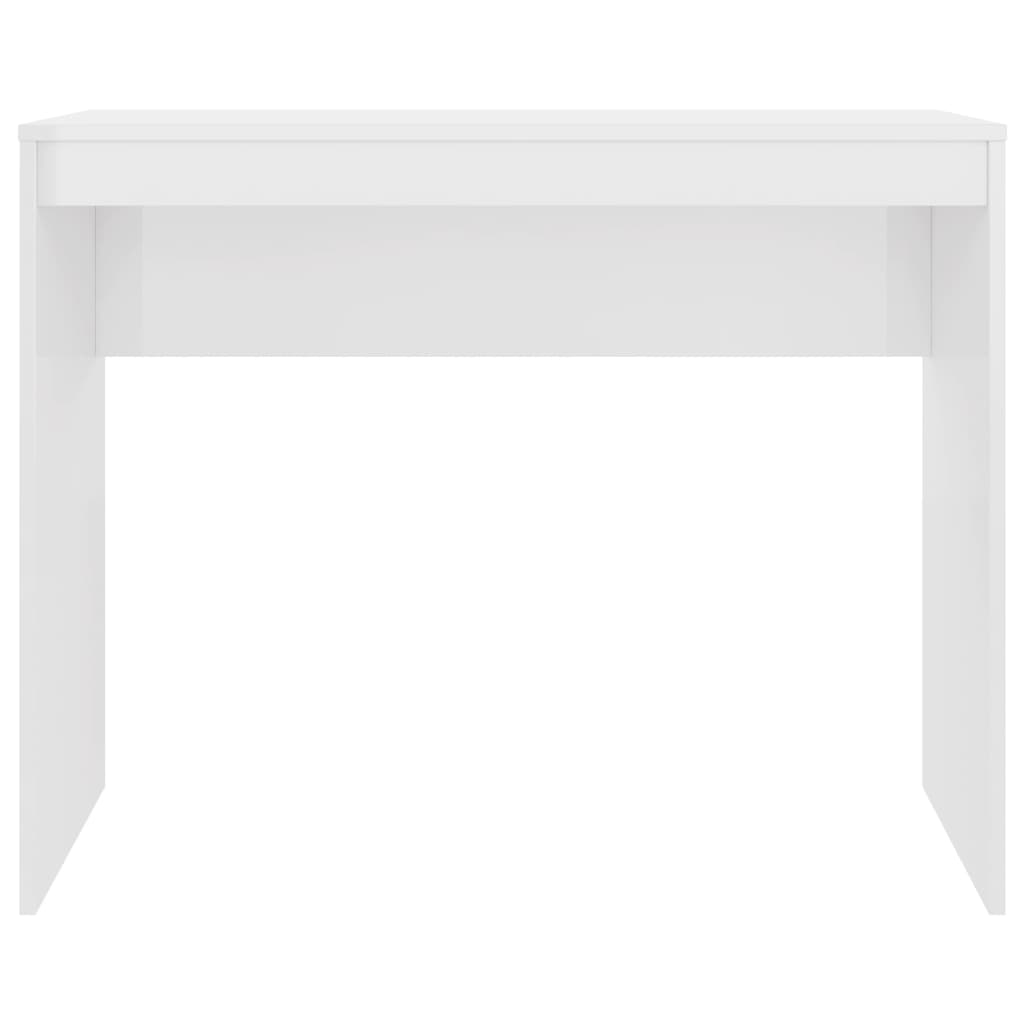 vidaXL Birou, alb extralucios, 90x40x72 cm, lemn prelucrat