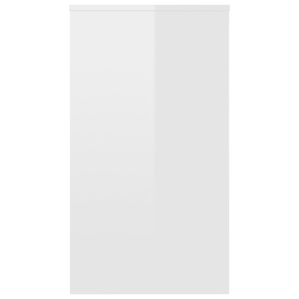 vidaXL Birou, alb extralucios, 90x40x72 cm, lemn prelucrat