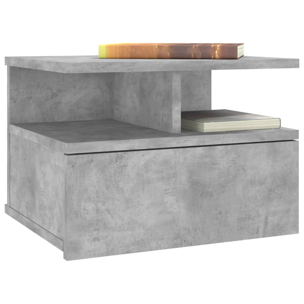 vidaXL Noptieră suspendată, gri beton, 40x31x27 cm, lemn prelucrat