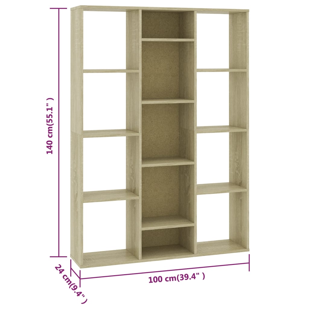 vidaXL Separator /Bibliotecă stejar sonoma 100x24x140cm lemn prelucrat vidaXL Separator /Bibliotecă stejar sonoma 100x24x140cm lemn prelucrat