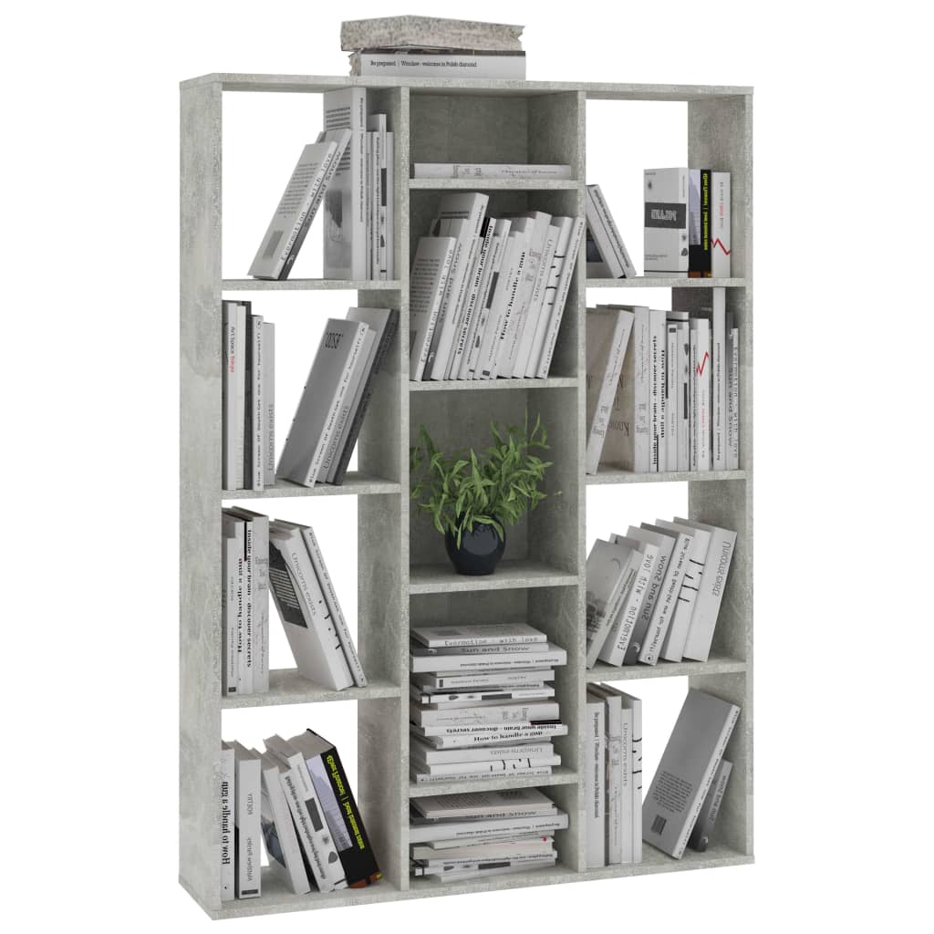 vidaXL Separator/Bibliotecă, gri beton, 100x24x140 cm, lemn prelucrat vidaXL Separator/Bibliotecă, gri beton, 100x24x140 cm, lemn prelucrat