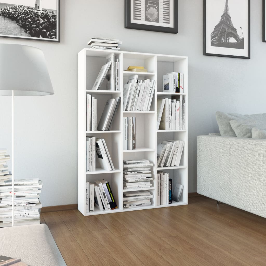 vidaXL Separator/Bibliotecă alb lucios 100x24x140 cm lemn prelucrat vidaXL Separator/Bibliotecă alb lucios 100x24x140 cm lemn prelucrat