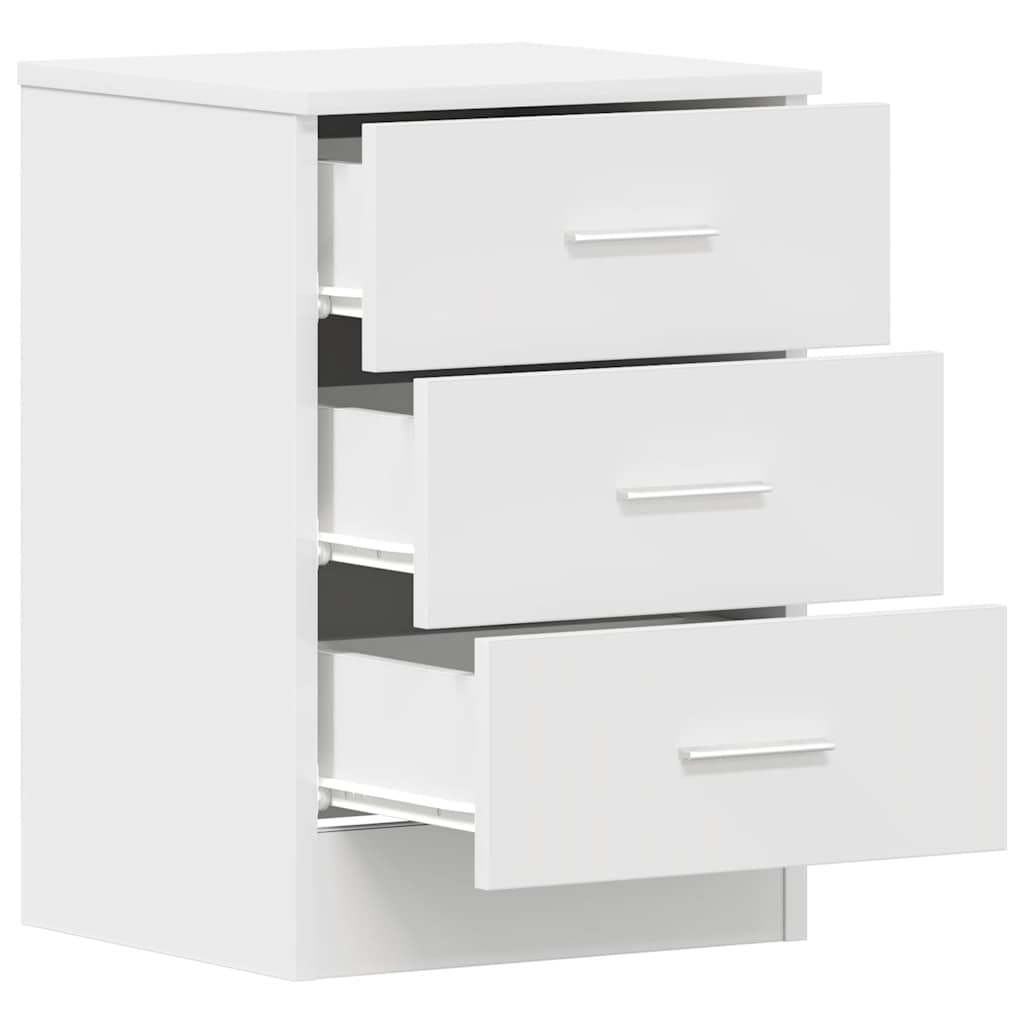 vidaXL Noptiere, 2 buc., alb, 38x35x56 cm, lemn prelucrat