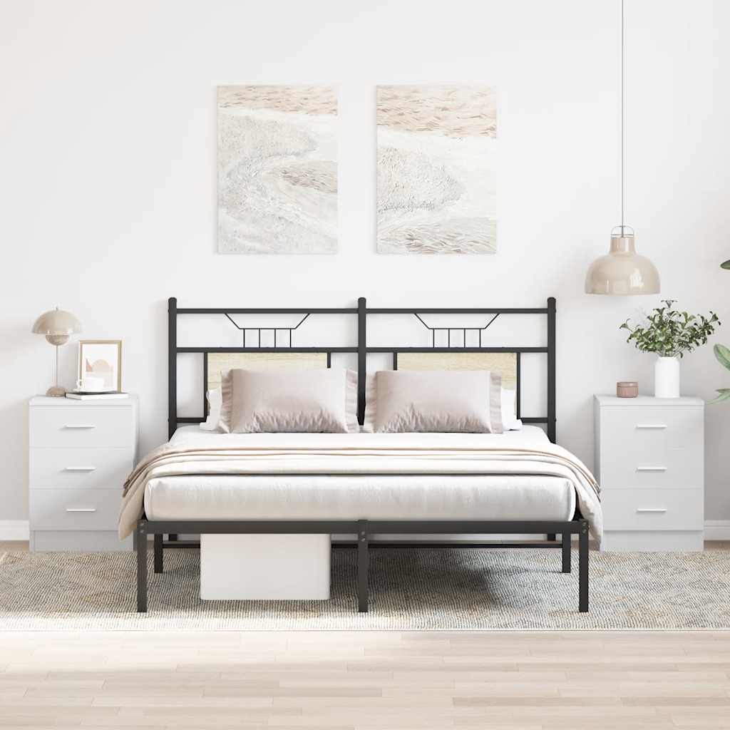 vidaXL Noptiere, 2 buc., alb, 38x35x56 cm, lemn prelucrat