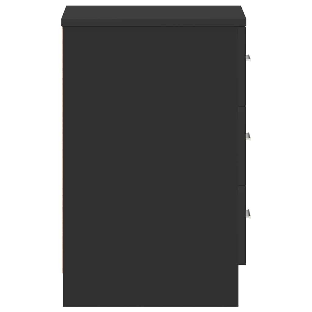 vidaXL Noptiere, 2 buc., negru, 38x35x56 cm, lemn prelucrat