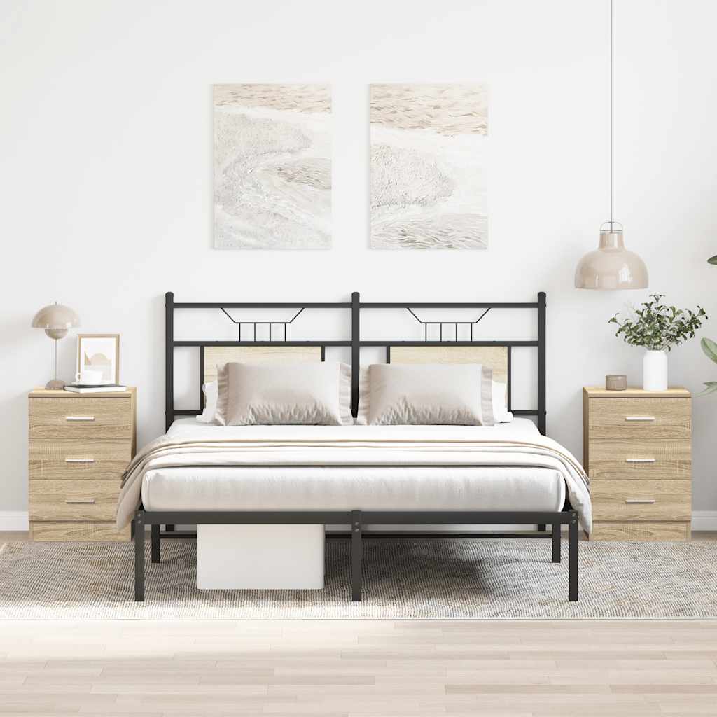 vidaXL Noptiere, 2 buc., stejar sonoma, 38x35x56 cm, lemn prelucrat vidaXL Noptiere, 2 buc., stejar sonoma, 38x35x56 cm, lemn prelucrat