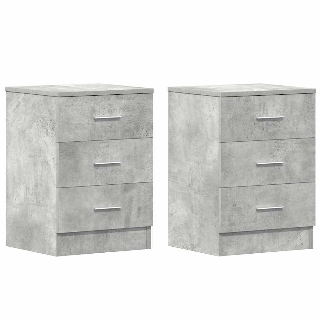 vidaXL Noptiere, 2 buc., gri beton, 38x35x56 cm, lemn prelucrat