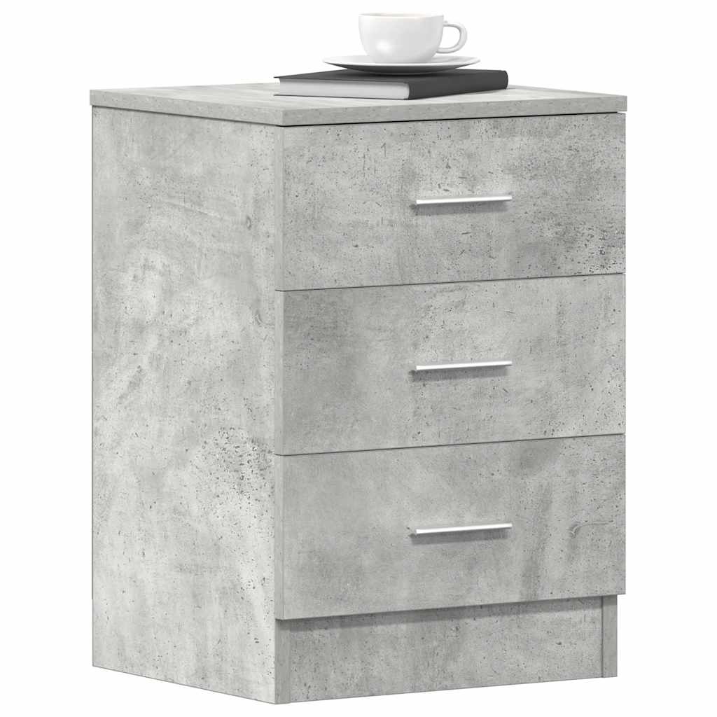 vidaXL Noptiere, 2 buc., gri beton, 38x35x56 cm, lemn prelucrat