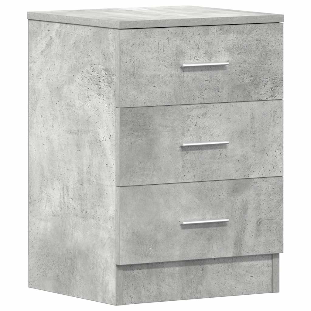 vidaXL Noptiere, 2 buc., gri beton, 38x35x56 cm, lemn prelucrat
