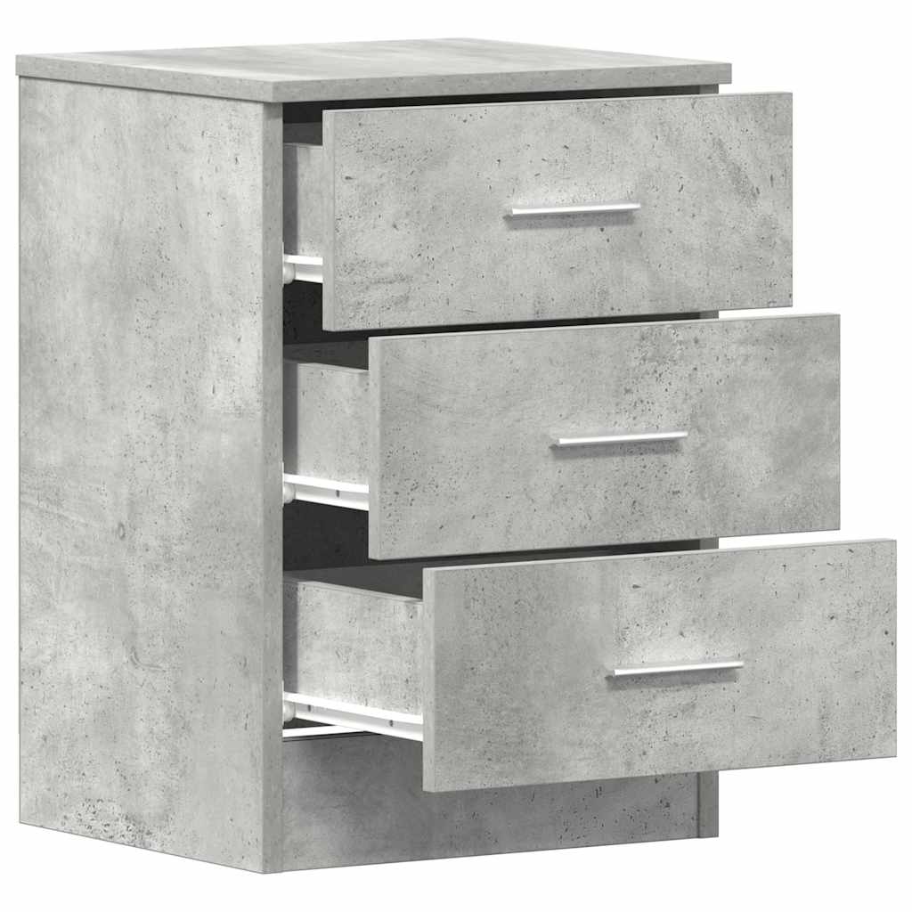 vidaXL Noptiere, 2 buc., gri beton, 38x35x56 cm, lemn prelucrat