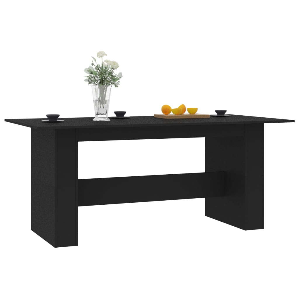 vidaXL Masă de bucătărie, negru, 180x90x76 cm, lemn prelucrat