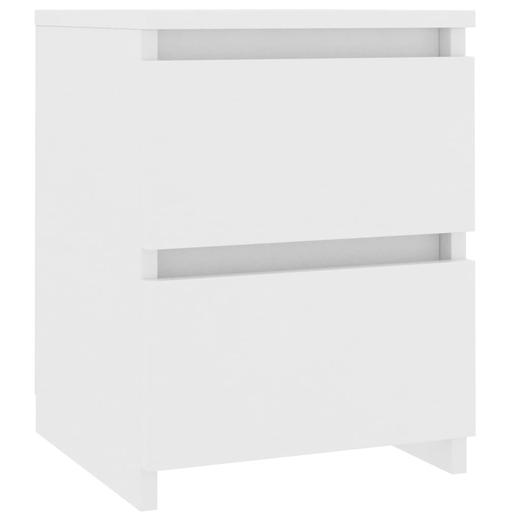 vidaXL Noptiere, 2 buc., alb, 30x30x40 cm, lemn prelucrat