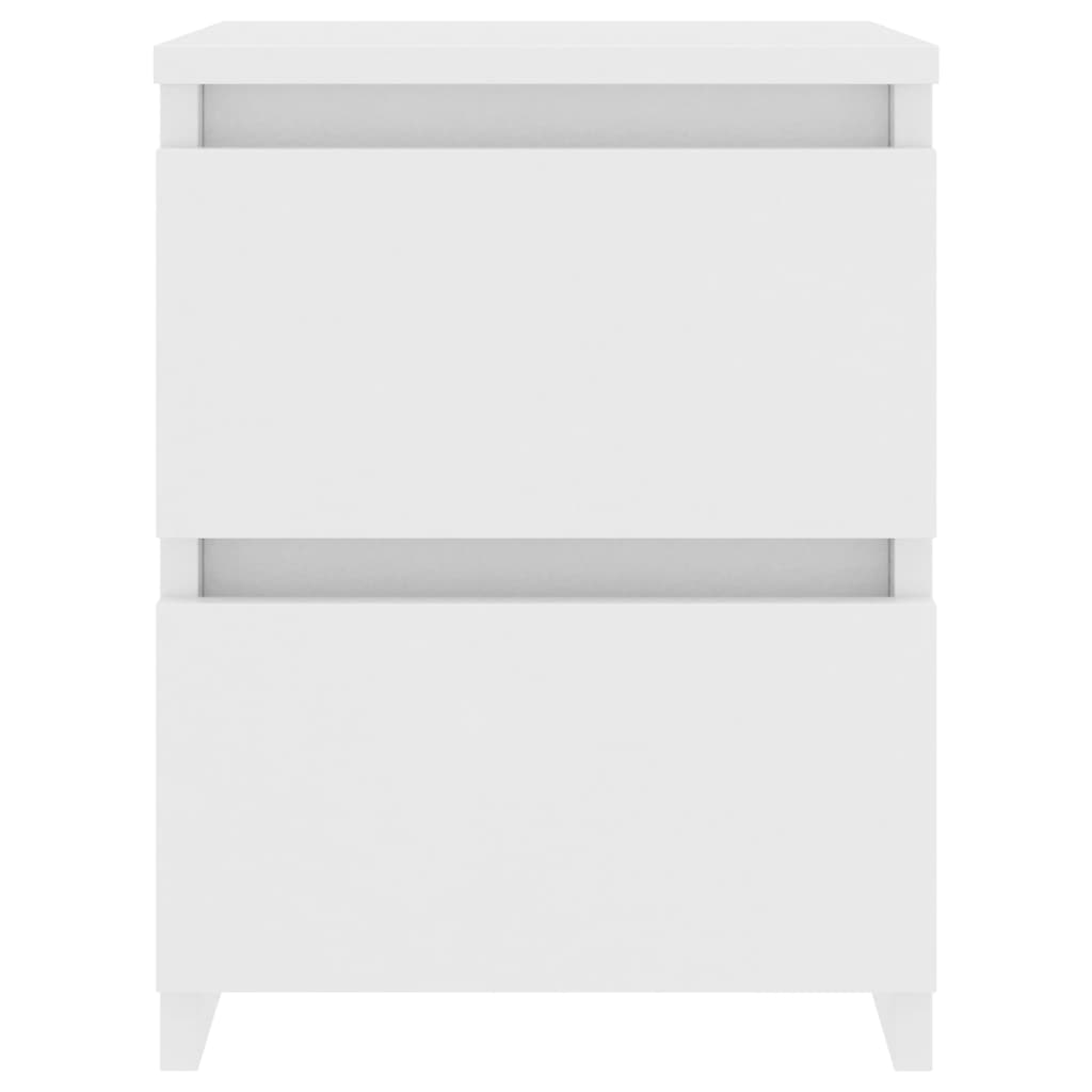 vidaXL Noptiere, 2 buc., alb, 30x30x40 cm, lemn prelucrat