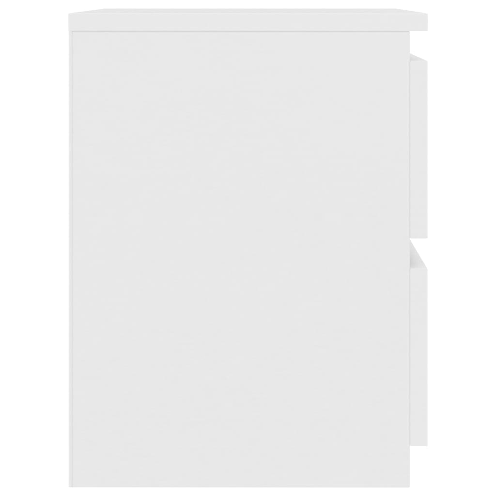 vidaXL Noptiere, 2 buc., alb, 30x30x40 cm, lemn prelucrat