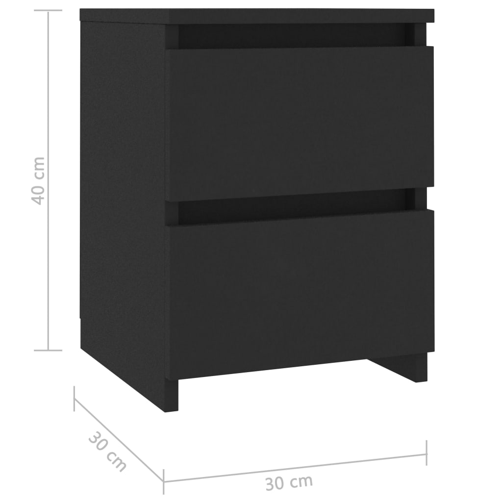 vidaXL Noptieră, negru, 30x30x40 cm, lemn prelucrat vidaXL Noptieră, negru, 30x30x40 cm, lemn prelucrat