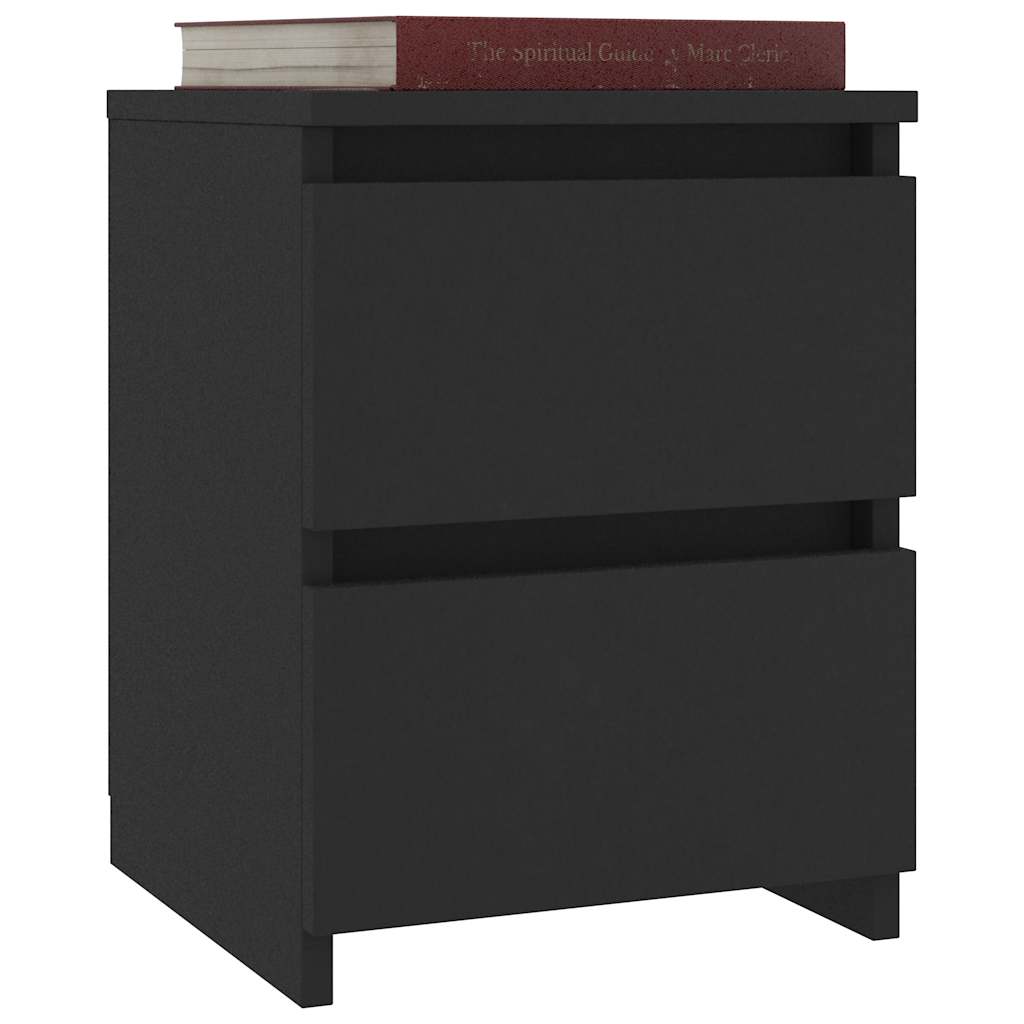 vidaXL Noptiere, 2 buc., negru, 30x30x40 cm, lemn prelucrat vidaXL Noptiere, 2 buc., negru, 30x30x40 cm, lemn prelucrat