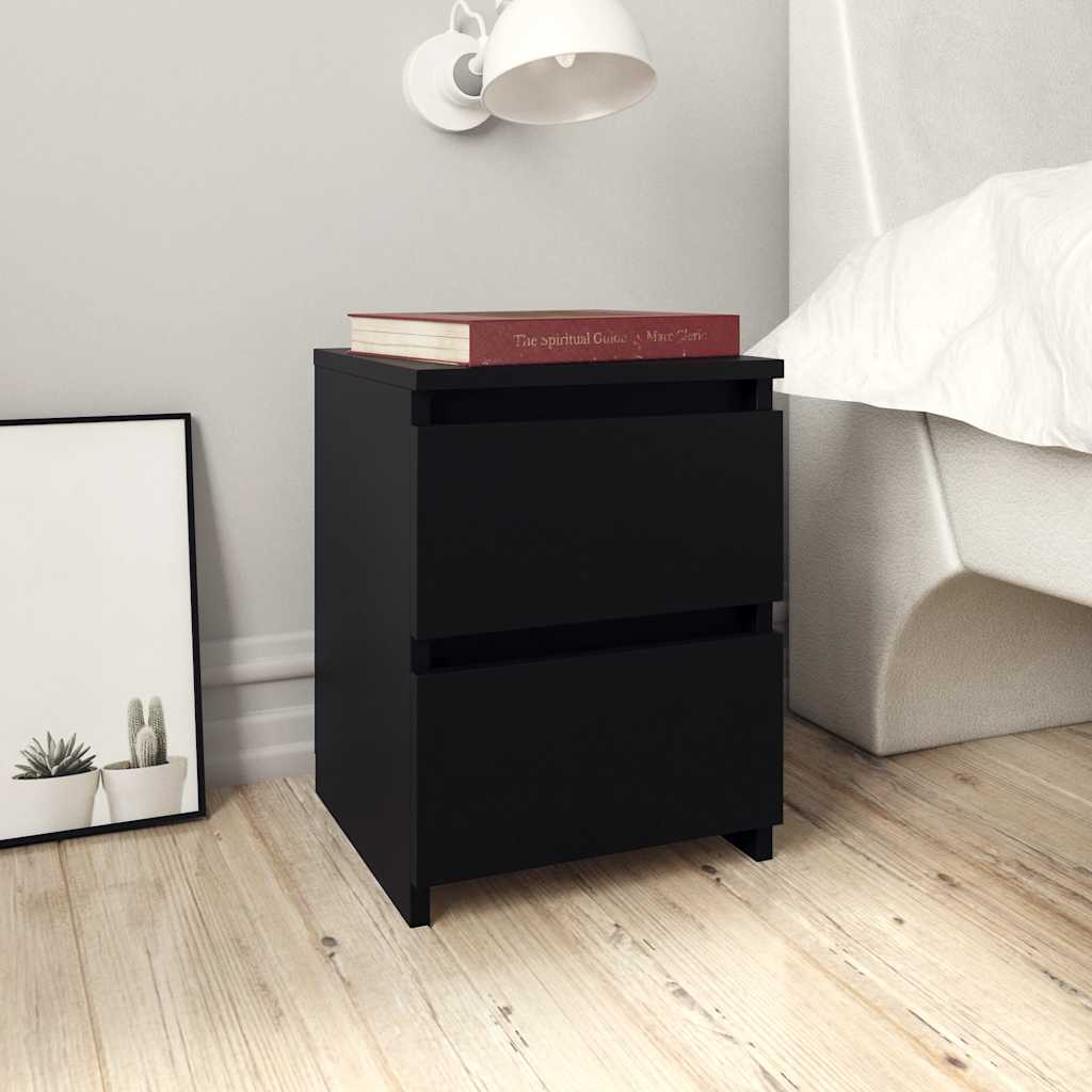 vidaXL Noptiere, 2 buc., negru, 30x30x40 cm, lemn prelucrat vidaXL Noptiere, 2 buc., negru, 30x30x40 cm, lemn prelucrat
