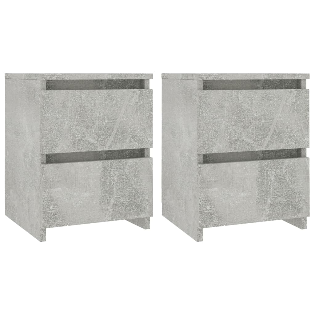 vidaXL Noptiere, 2 buc., gri beton, 30x30x40 cm, lemn prelucrat