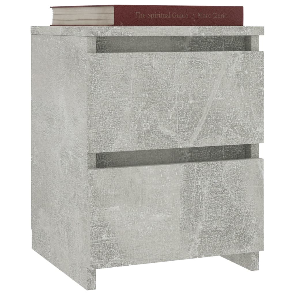 vidaXL Noptiere, 2 buc., gri beton, 30x30x40 cm, lemn prelucrat
