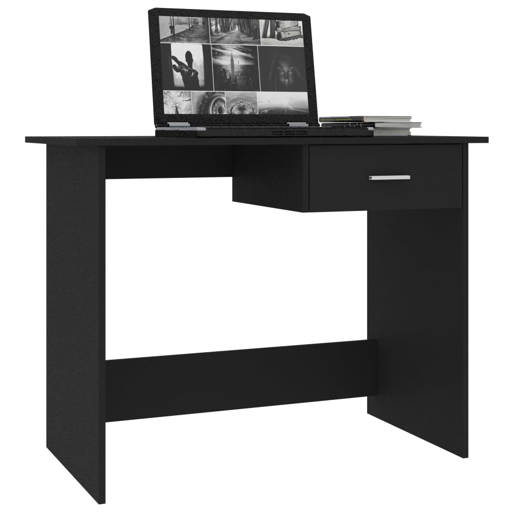 vidaXL Birou, negru, 100x50x76 cm, lemn prelucrat vidaXL Birou, negru, 100x50x76 cm, lemn prelucrat