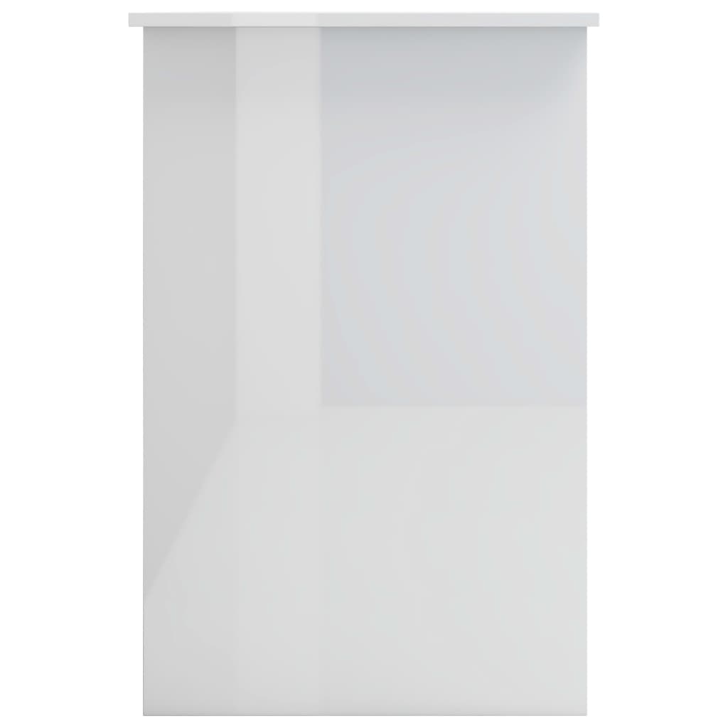 vidaXL Birou, alb extralucios, 100x50x76 cm, lemn prelucrat