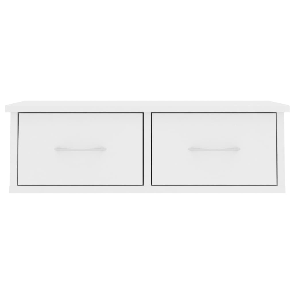 vidaXL Raft de perete cu sertar, alb, 60x26x18,5 cm, lemn prelucrat vidaXL Raft de perete cu sertar, alb, 60x26x18,5 cm, lemn prelucrat