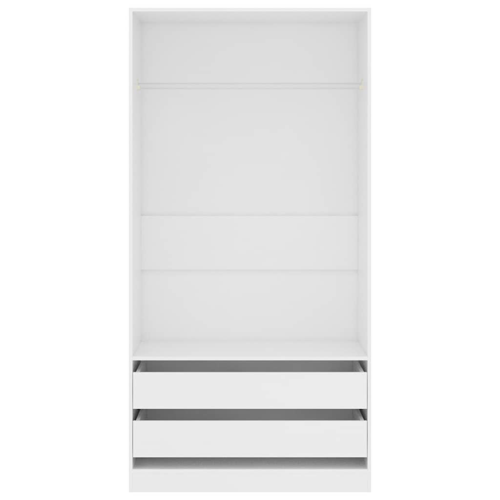 vidaXL Șifonier, alb, 100x50x200 cm, lemn prelucrat vidaXL Șifonier, alb, 100x50x200 cm, lemn prelucrat