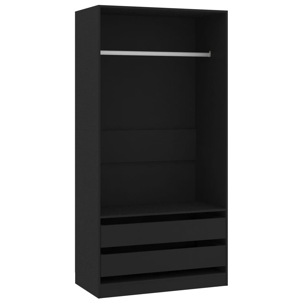 vidaXL Șifonier, negru, 100x50x200 cm, lemn prelucrat vidaXL Șifonier, negru, 100x50x200 cm, lemn prelucrat