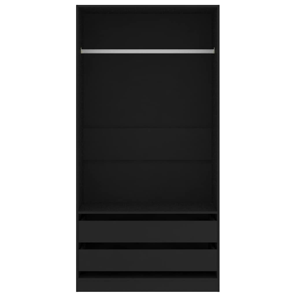vidaXL Șifonier, negru, 100x50x200 cm, lemn prelucrat vidaXL Șifonier, negru, 100x50x200 cm, lemn prelucrat