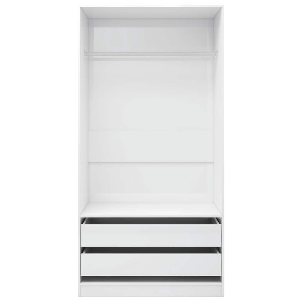 vidaXL Șifonier, alb extralucios, 100x50x200 cm, lemn prelucrat vidaXL Șifonier, alb extralucios, 100x50x200 cm, lemn prelucrat