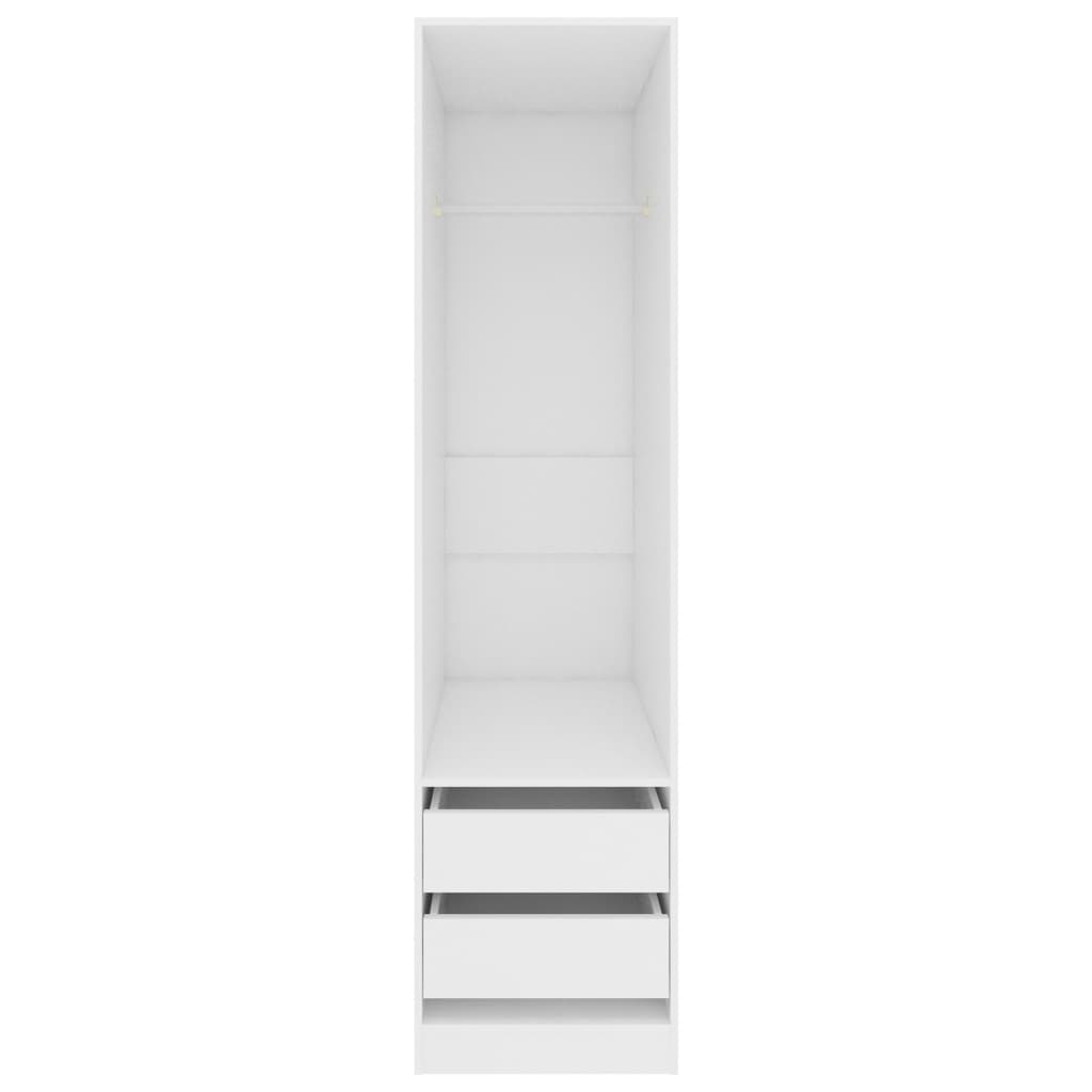 vidaXL Șifonier cu sertare, alb, 50x50x200 cm, lemn prelucrat