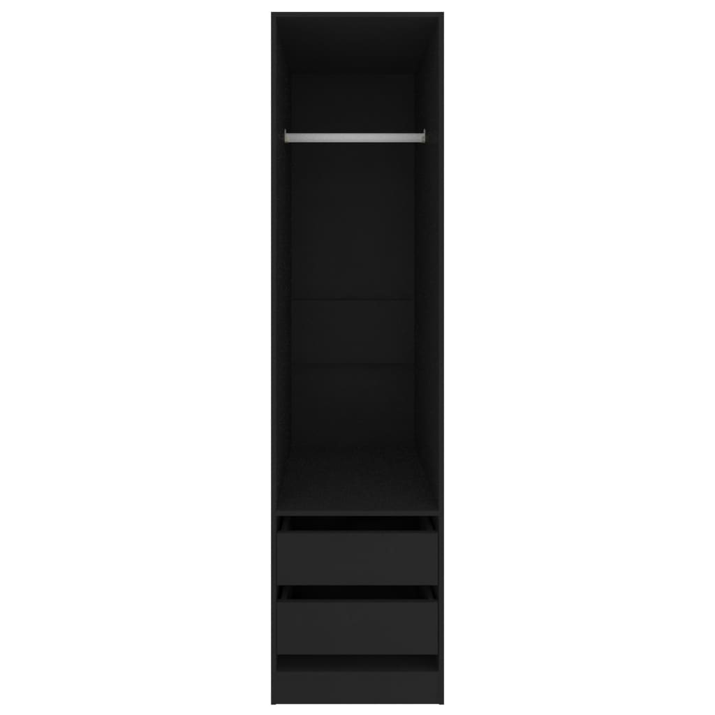 vidaXL Șifonier cu sertare, negru, 50x50x200 cm, lemn prelucrat