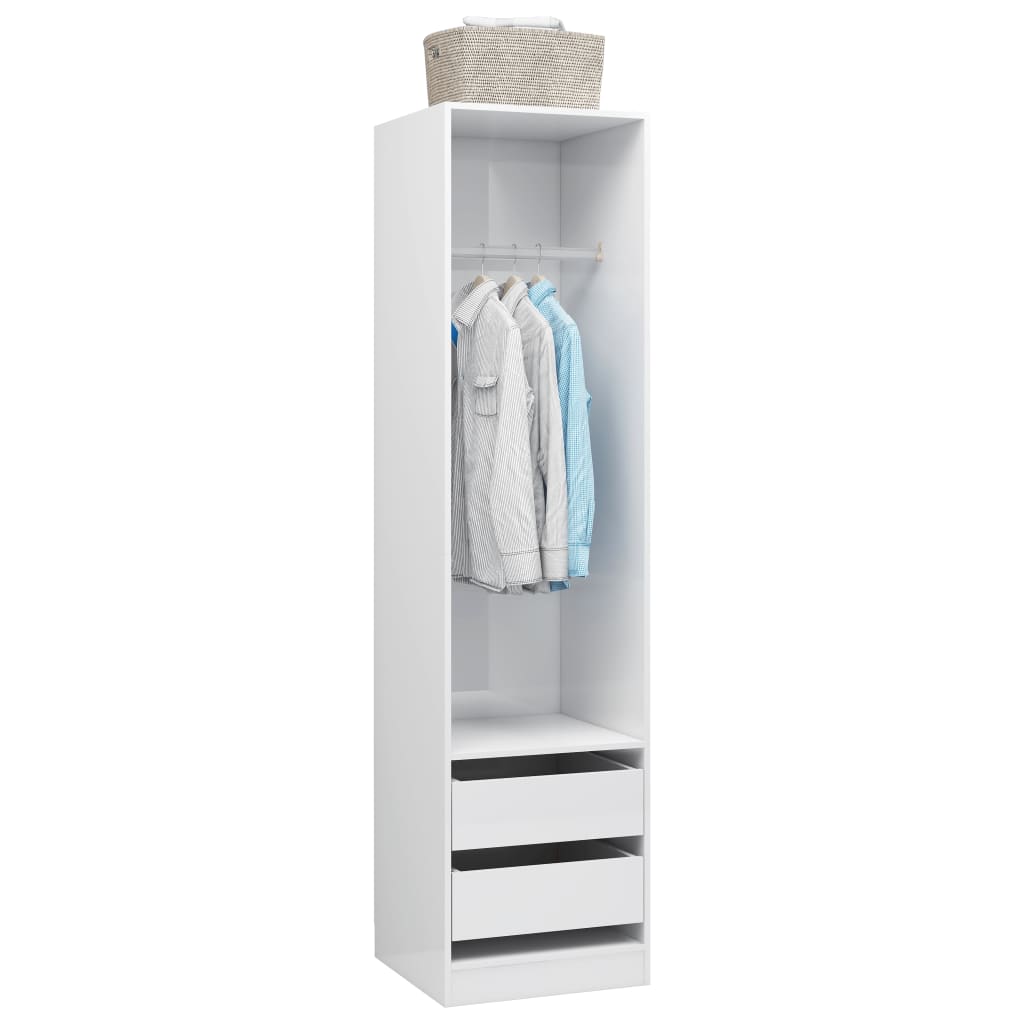 vidaXL Șifonier cu sertare alb extralucios 50x50x200 cm lemn prelucrat vidaXL Șifonier cu sertare alb extralucios 50x50x200 cm lemn prelucrat
