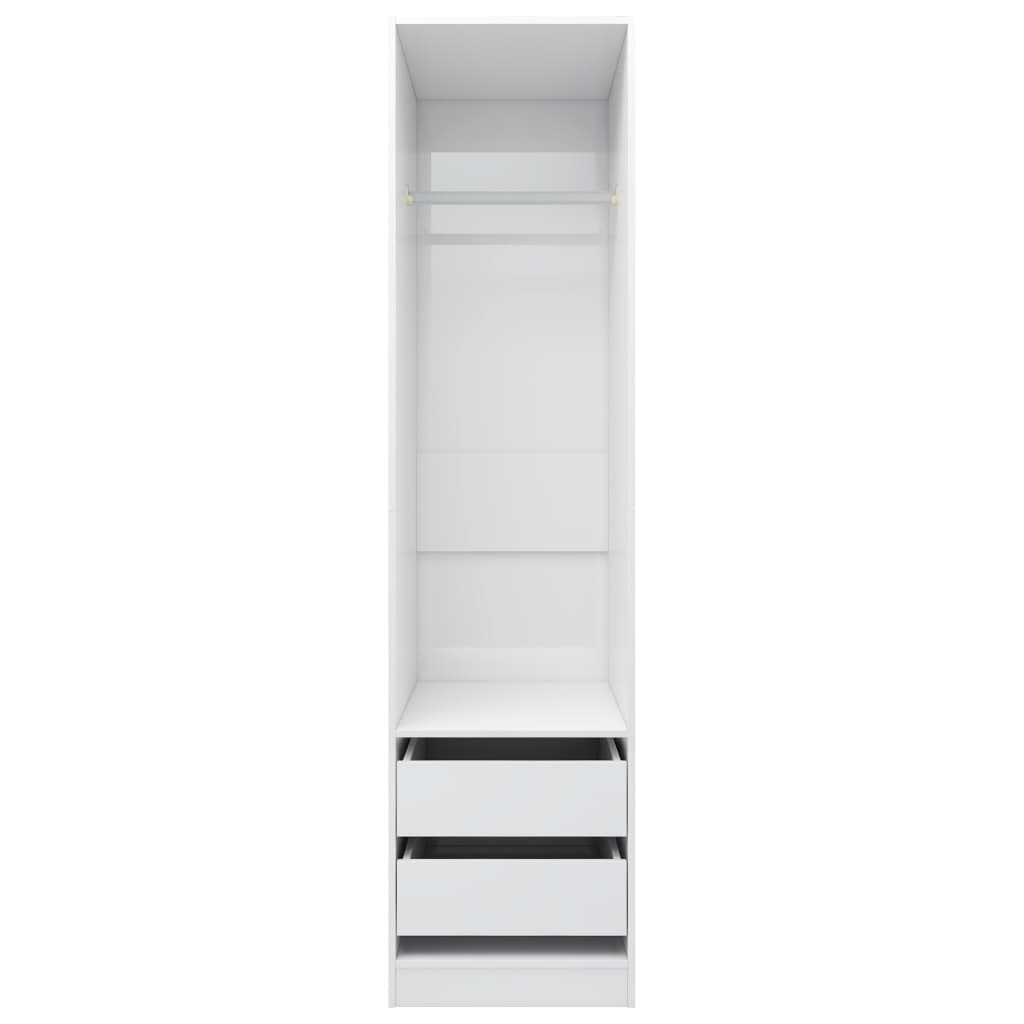 vidaXL Șifonier cu sertare alb extralucios 50x50x200 cm lemn prelucrat vidaXL Șifonier cu sertare alb extralucios 50x50x200 cm lemn prelucrat